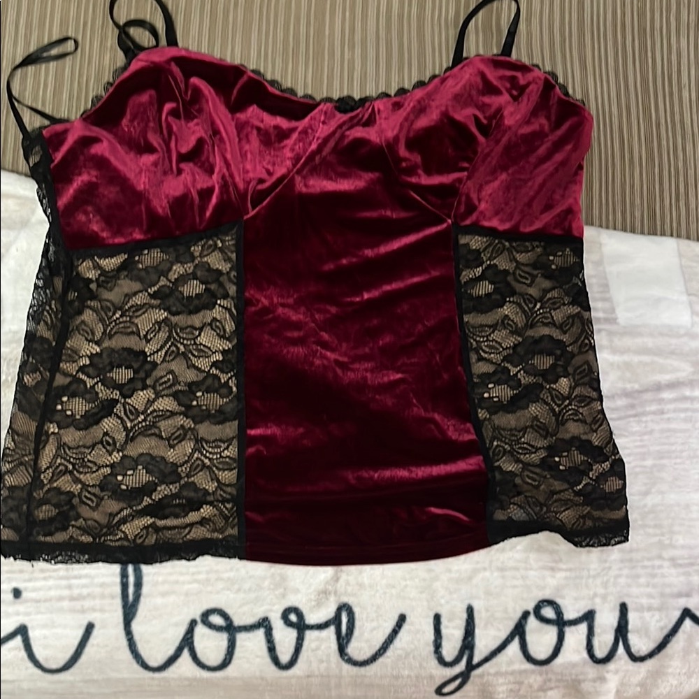 Velvet Camisole with Lace Details plus size 20 worn and loved